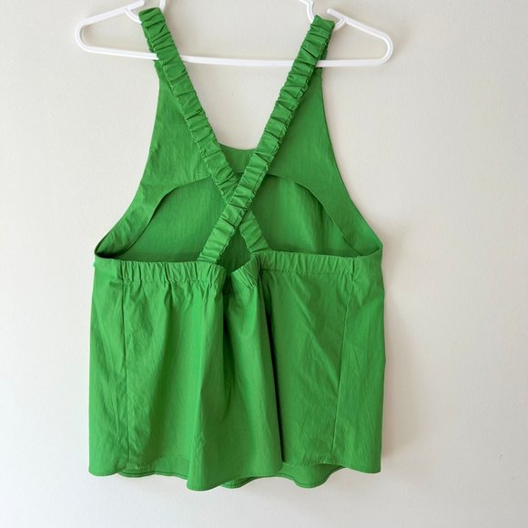 NEW Mango Organic Cotton Cross Over back Strap Green Top, Size M - Picture 9 of 16